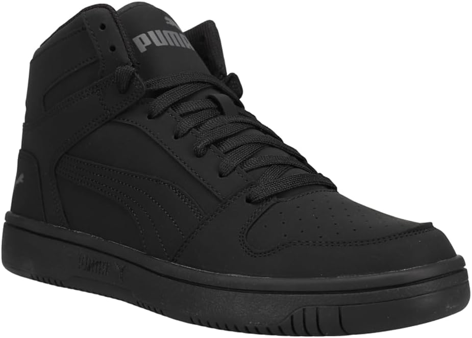 PUMA mens Rebound Layup Mid Black-black-castlerock 10
