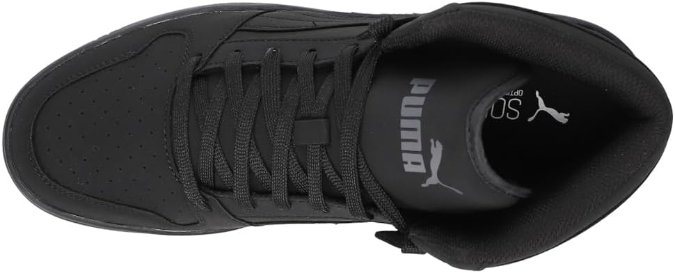 PUMA mens Rebound Layup Mid Black-black-castlerock 10
