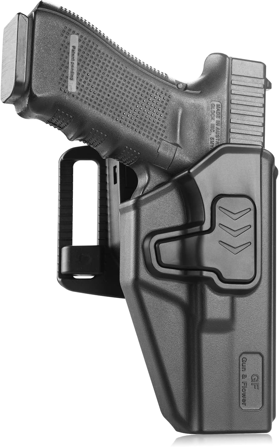 Gun & Flower Tool-Free 360° Adjustment OWB Holster, Optic/RDS Compatible for Taurus G2C G3C, Glock 19 19X 23 32 45, M&P Shield 9MM/380 EZ, Quick Release, Level 2 Retention, Belt Loop Glock 17/22/31, NOT FIT G22 GEN 5--Index Finger System