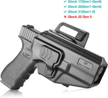 Gun & Flower Tool-Free 360° Adjustment OWB Holster, Optic/RDS Compatible for Taurus G2C G3C, Glock 19 19X 23 32 45, M&P Shield 9MM/380 EZ, Quick Release, Level 2 Retention, Belt Loop Glock 17/22/31, NOT FIT G22 GEN 5--Index Finger System
