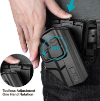 Gun & Flower Tool-Free 360° Adjustment OWB Holster, Optic/RDS Compatible for Taurus G2C G3C, Glock 19 19X 23 32 45, M&P Shield 9MM/380 EZ, Quick Release, Level 2 Retention, Belt Loop Glock 17/22/31, NOT FIT G22 GEN 5--Index Finger System