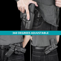 Gun & Flower Tool-Free 360° Adjustment OWB Holster, Optic/RDS Compatible for Taurus G2C G3C, Glock 19 19X 23 32 45, M&P Shield 9MM/380 EZ, Quick Release, Level 2 Retention, Belt Loop Glock 17/22/31, NOT FIT G22 GEN 5--Index Finger System