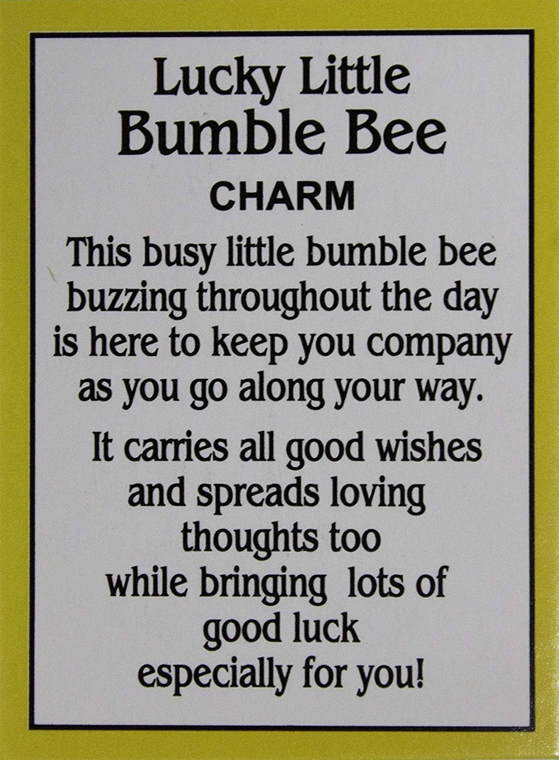 Ganz Lucky Little Bumble Bee Charm with Story Card yellow