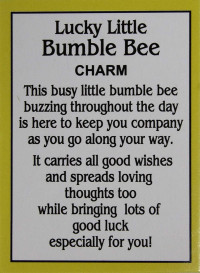 Ganz Lucky Little Bumble Bee Charm with Story Card yellow