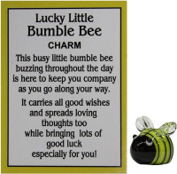 Ganz Lucky Little Bumble Bee Charm with Story Card yellow