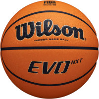 Wilson Basketball EVO NXT FIBA Game Ball, Mixed Leather, Ideal for Indoor, Size 7, Brown, WTB0965XB Single