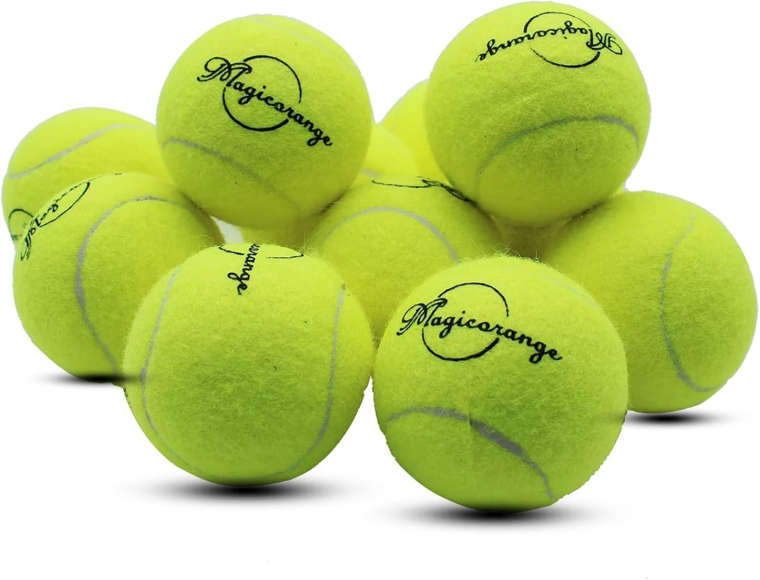 Magicorange Tennis Balls, 12 Pack Advanced Training Tennis Balls Practice Balls, Come with Mesh Bag for Easy Transport, Good for Beginner Training Ball Green
