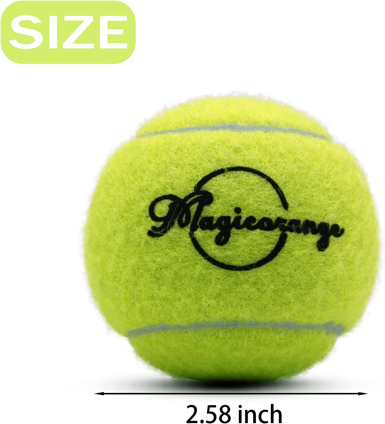 Magicorange Tennis Balls, 12 Pack Advanced Training Tennis Balls Practice Balls, Come with Mesh Bag for Easy Transport, Good for Beginner Training Ball Green