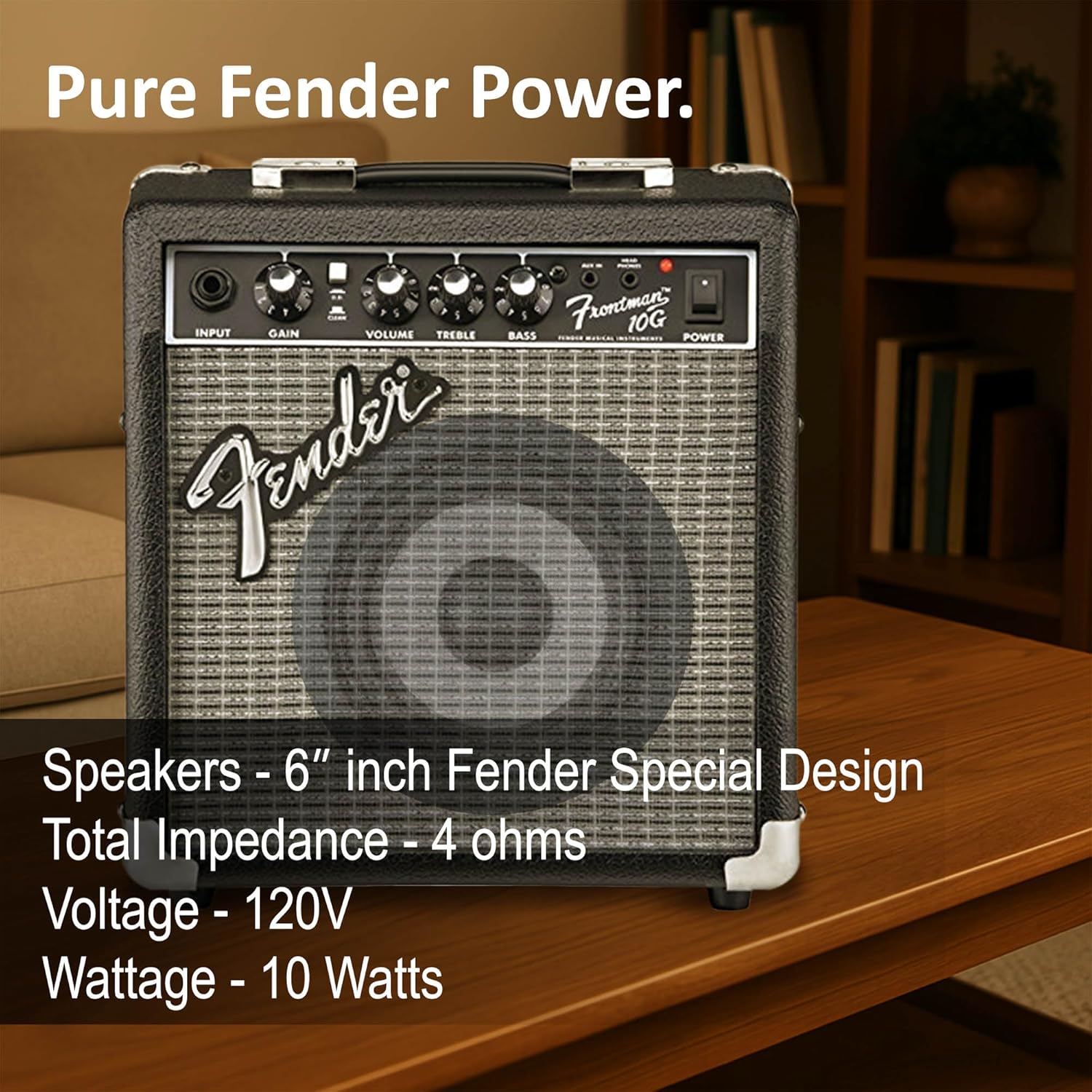 Fender Frontman 10G Guitar Combo Amplifier - Black Bundle with Cable and Austin Bazaar Exclusive 12-Pack Picks Frontman 10G Black Bundle w/ Cable