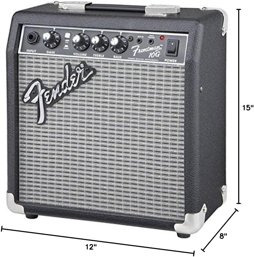 Fender Frontman 10G Guitar Combo Amplifier - Black Bundle with Cable and Austin Bazaar Exclusive 12-Pack Picks Frontman 10G Black Bundle w/ Cable