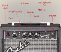 Fender Frontman 10G Guitar Combo Amplifier - Black Bundle with Cable and Austin Bazaar Exclusive 12-Pack Picks Frontman 10G Black Bundle w/ Cable