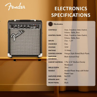 Fender Frontman 10G Guitar Combo Amplifier - Black Bundle with Cable and Austin Bazaar Exclusive 12-Pack Picks Frontman 10G Black Bundle w/ Cable