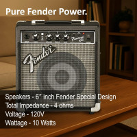 Fender Frontman 10G Guitar Combo Amplifier - Black Bundle with Cable and Austin Bazaar Exclusive 12-Pack Picks Frontman 10G Black Bundle w/ Cable