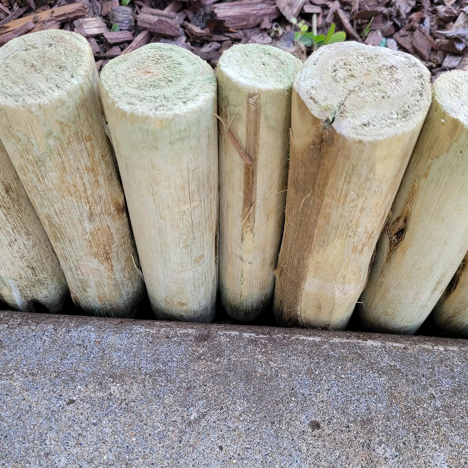 Backyard X-Scapes Natural Eucalyptus Wood Solid Log for Garden Edging Lawn Landscape Fence Borders 72 in L x 6 in H x 1.25 in D 6 in Natural