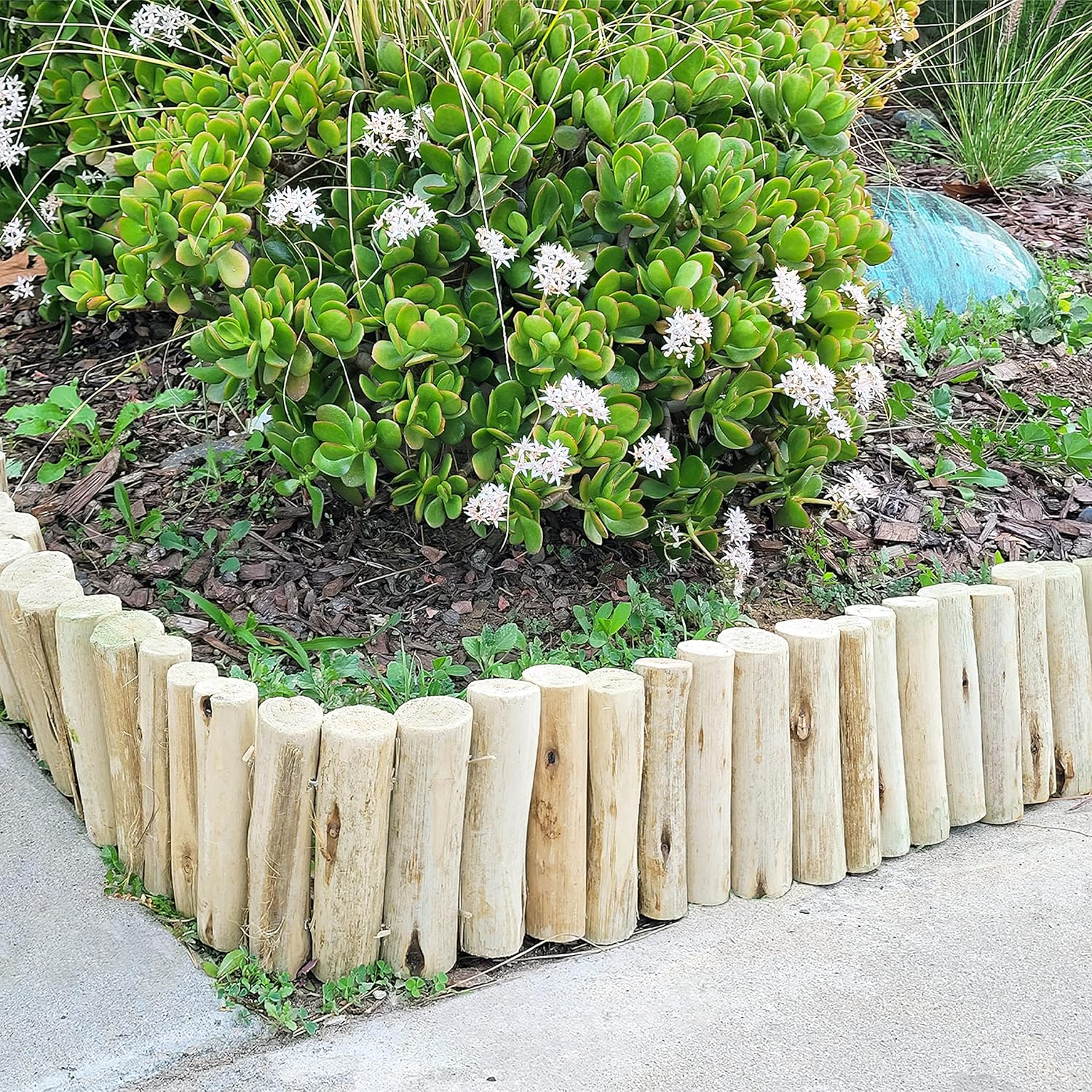 Backyard X-Scapes Natural Eucalyptus Wood Solid Log for Garden Edging Lawn Landscape Fence Borders 72 in L x 6 in H x 1.25 in D 6 in Natural