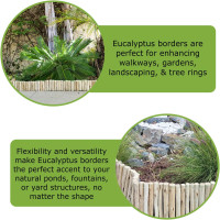 Backyard X-Scapes Natural Eucalyptus Wood Solid Log for Garden Edging Lawn Landscape Fence Borders 72 in L x 6 in H x 1.25 in D 6 in Natural