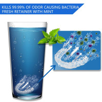 Retainer Cleaner Tablets - 4 Months Supply, Cleaning Tablets for Denture Aligners Invisalign, Mouth Guard Night Guard Cleaner, Remove Odors, Discoloration, Stains & Plaque, Mint