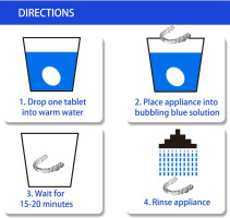 Retainer Cleaner Tablets - 4 Months Supply, Cleaning Tablets for Denture Aligners Invisalign, Mouth Guard Night Guard Cleaner, Remove Odors, Discoloration, Stains & Plaque, Mint