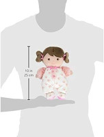 Baby Starters Plush Baby Doll with Rattle, Brunette Olivia, Pink, 9 inch Olivia Pink