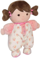 Baby Starters Plush Baby Doll with Rattle, Brunette Olivia, Pink, 9 inch Olivia Pink