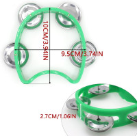 4-Pack Plastic Percussion Handheld Tambourines with 4 Jingle Bells, Mini Hand Bell Percussion, Musical Rhythm Instruments in 4 Colors for Kids, Adults, School and Party