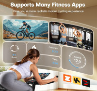 Exercise Bike, CHAOKE Quiet Magnetic Resistance 300LB Capacity Stationary Bike for Home with App Compatible, Indoor Bike with Comfortable Seat and Digital Display Upgraded Magnetic + App Compatible -Black Blue