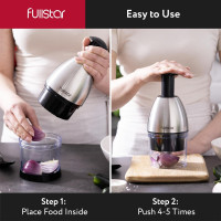 Fullstar Vegetable Chopper - Onion Chopper - Pro Food Slicer - Veggie Cutter with Container - Hand Dicer - Slicer & Dicer (Silver)
