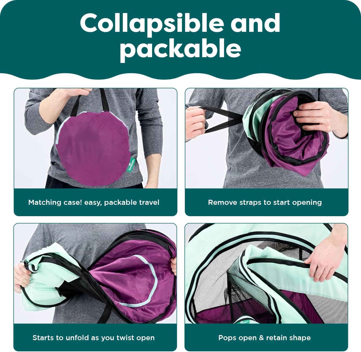 FurHaven Portable Pet Playpen for Dogs & Cats, Extra Large Indoor Kitten Playpen with Mesh Sides, Foldable Dog Playpen for Small Dogs, Pop Up Travel Dog Pen, X-Large, Pet Crate with Mesh Sides, Gray Gray Extra Large