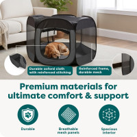 FurHaven Portable Pet Playpen for Dogs & Cats, Extra Large Indoor Kitten Playpen with Mesh Sides, Foldable Dog Playpen for Small Dogs, Pop Up Travel Dog Pen, X-Large, Pet Crate with Mesh Sides, Gray Gray Extra Large