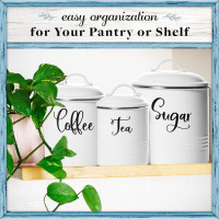 Home Acre Designs Food Storage Containers Set with Lids, Farmhouse Home Kitchen Decor Rustic Vintage Canisters Sugar Coffee Tea