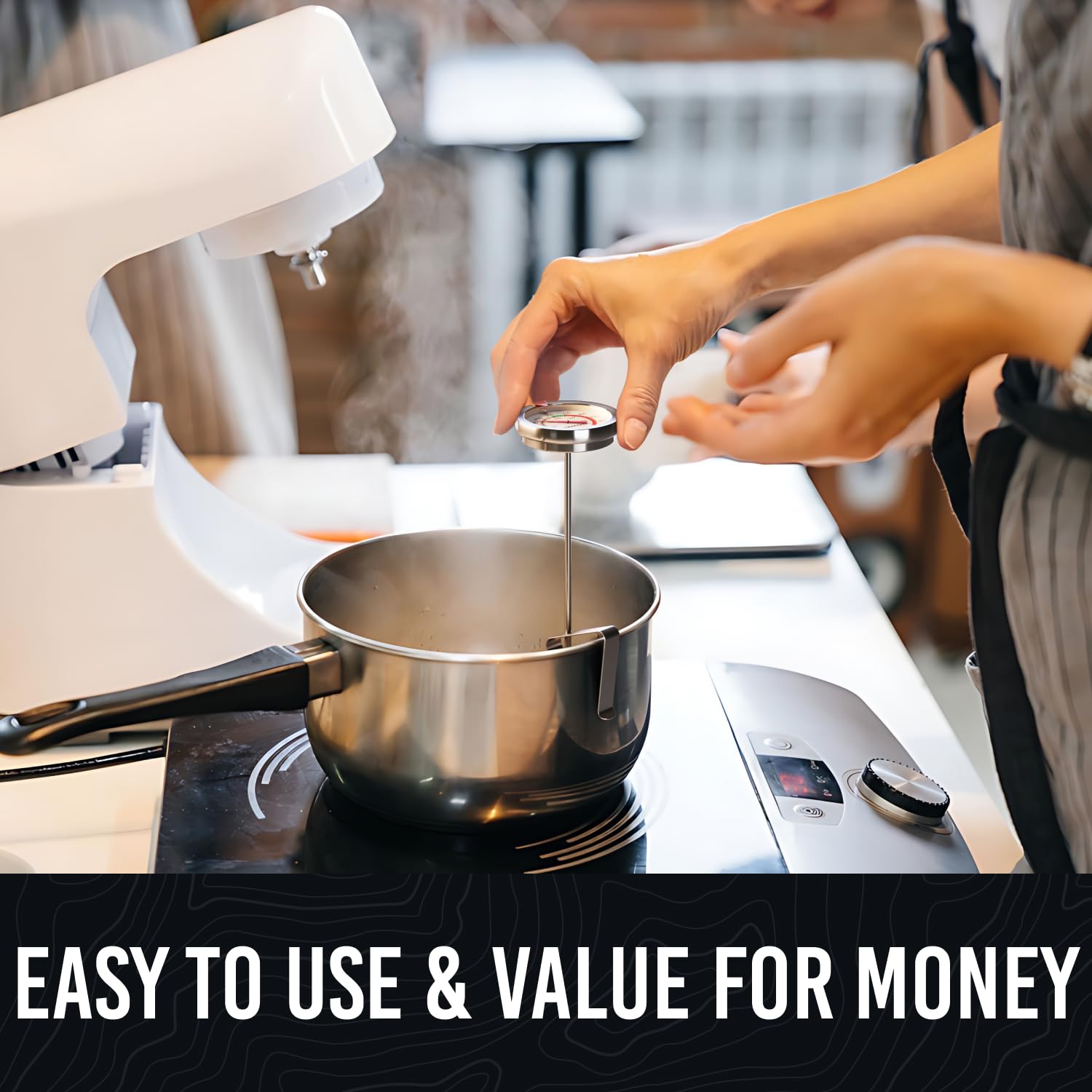 Candy Thermometer with Pot Clip - Deep Fry Oil Thermometer for Frying and Candle Making Classic (Popular)