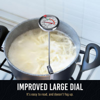 Candy Thermometer with Pot Clip - Deep Fry Oil Thermometer for Frying and Candle Making Classic (Popular)