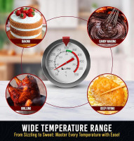 Candy Thermometer with Pot Clip - Deep Fry Oil Thermometer for Frying and Candle Making Classic (Popular)