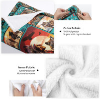Native American Indian Blankets American Indian Flannel Blanket Southwest Throw Blanket Super Soft Cozy Plush Native American Cacique Blankets for Couch Bed Travelling Camping Gift 50