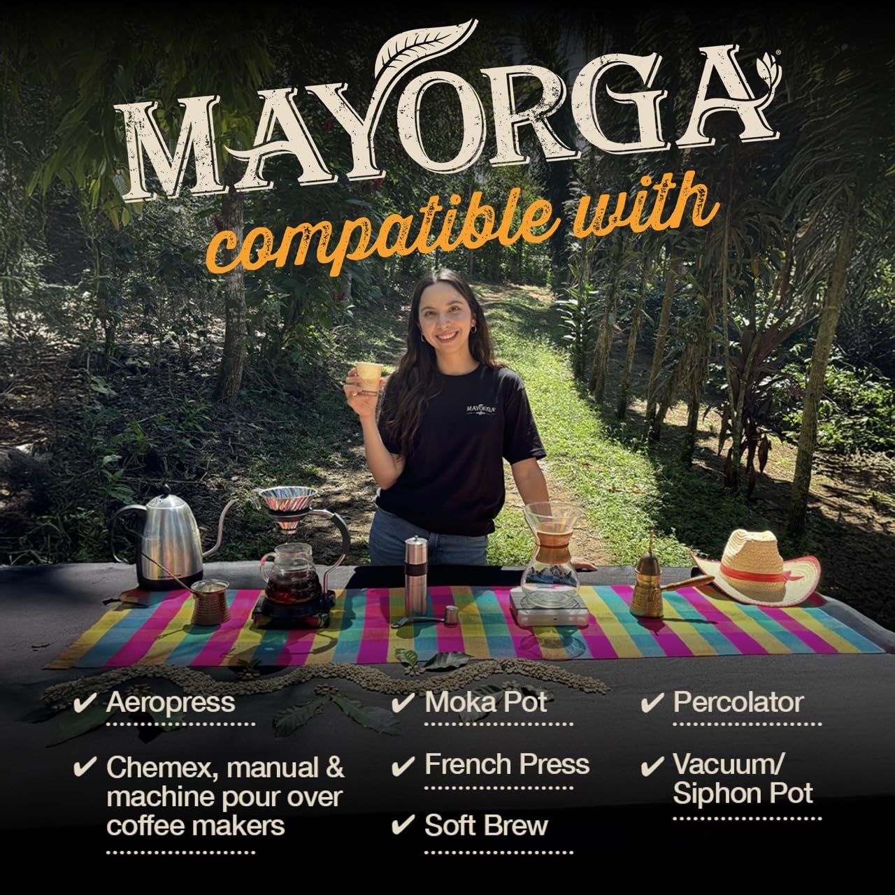 Mayorga Dark Roast Coffee 5lb bag Cubano Roast 100% Arabica Café Whole Coffee Beans - Smoothest Organic Coffee - Specialty Grade, Non-GMO, Direct Trade Cubano Roast - Whole Bean 80 Ounce (Pack of 1)
