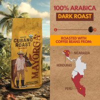 Mayorga Dark Roast Coffee 5lb bag Cubano Roast 100% Arabica Café Whole Coffee Beans - Smoothest Organic Coffee - Specialty Grade, Non-GMO, Direct Trade Cubano Roast - Whole Bean 80 Ounce (Pack of 1)