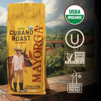 Mayorga Dark Roast Coffee 5lb bag Cubano Roast 100% Arabica Café Whole Coffee Beans - Smoothest Organic Coffee - Specialty Grade, Non-GMO, Direct Trade Cubano Roast - Whole Bean 80 Ounce (Pack of 1)