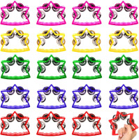 Okllen 20 Pack Plastic Tambourine, Noise Makers Percussion Tambourine Bulk, Star Shape Handheld Tambourines with 4 Bells for Church Christian Kindergarten, 5 Colors