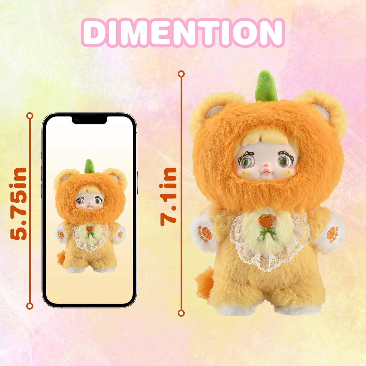 Plush Blind Box, Kawaii Nommi Cute Fruit Series Stuffed Blind Box Doll 1PC, Kawaii Mystery Plush Toys Collectible for Birthday Gift (1 of 7 Possible Styles)