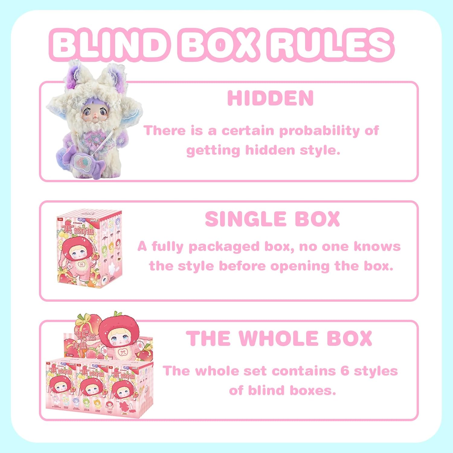 Plush Blind Box, Kawaii Nommi Cute Fruit Series Stuffed Blind Box Doll 1PC, Kawaii Mystery Plush Toys Collectible for Birthday Gift (1 of 7 Possible Styles)