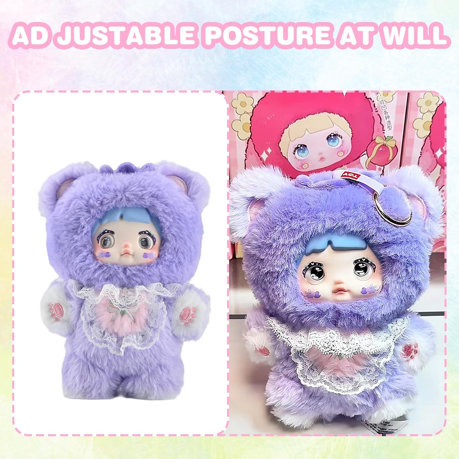 Plush Blind Box, Kawaii Nommi Cute Fruit Series Stuffed Blind Box Doll 1PC, Kawaii Mystery Plush Toys Collectible for Birthday Gift (1 of 7 Possible Styles)