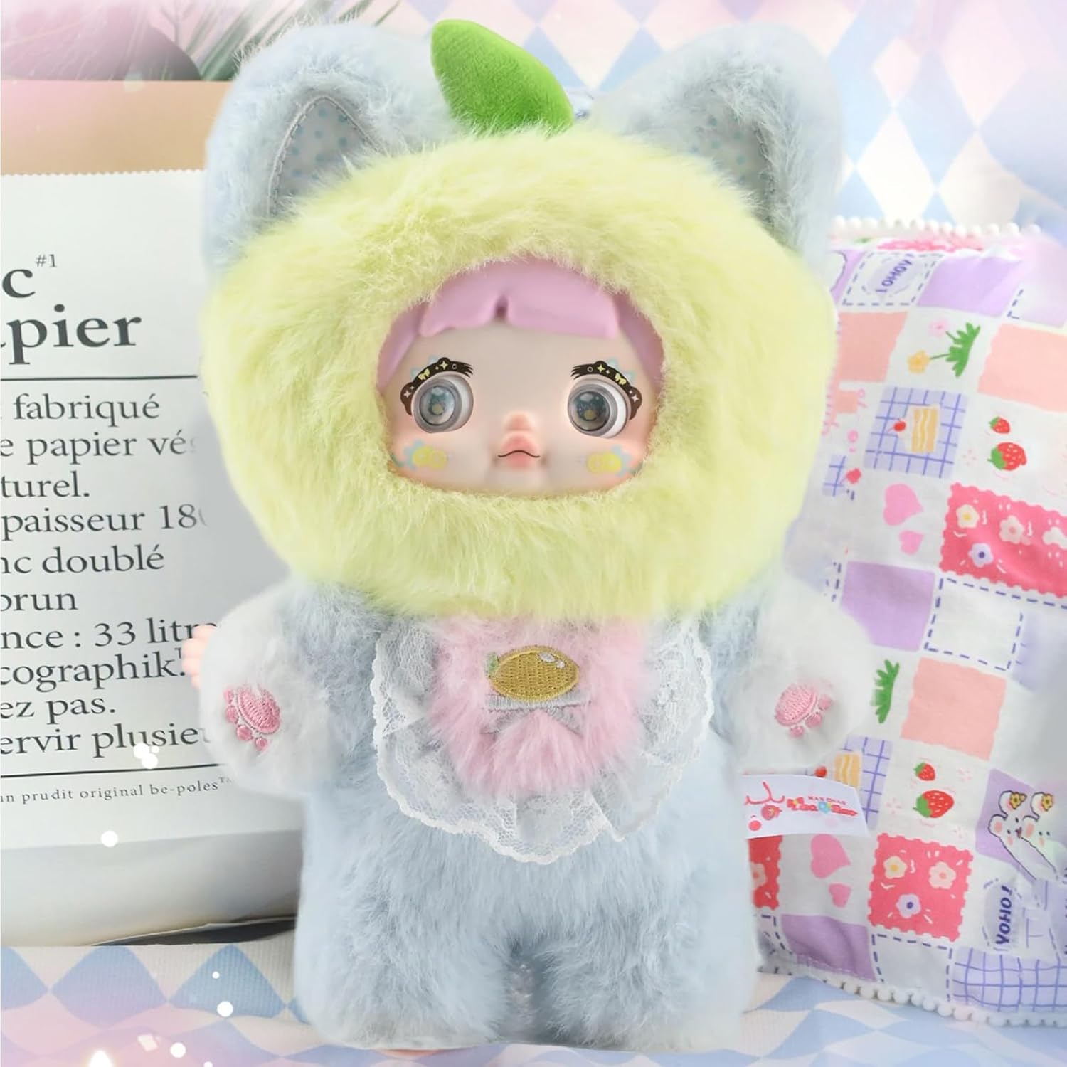 Plush Blind Box, Kawaii Nommi Cute Fruit Series Stuffed Blind Box Doll 1PC, Kawaii Mystery Plush Toys Collectible for Birthday Gift (1 of 7 Possible Styles)