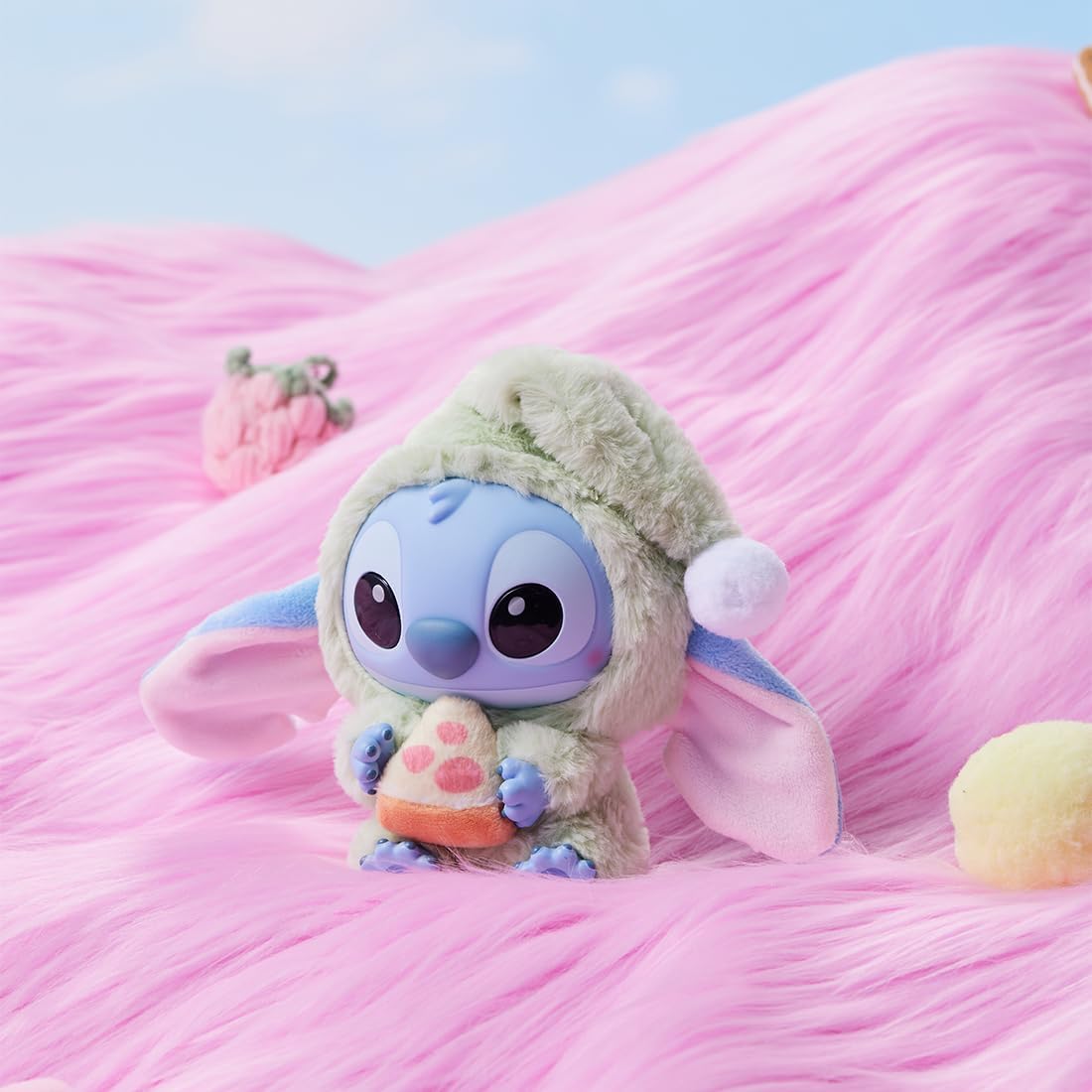 MINISO Disney Stitch Eat Something Before Sleep Collection Vinyl Plush Toy Surprise Box Figure Model Random Design Blind Box Toy Collectible Toy for Home Decor Birthday Gifts (Random One Figure)