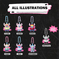 MINISO Disney Stitch GenZ Street Collection Vinyl Plush Pendant Surprise Box Figure Model Random Design Blind Box Toy Collectible Toy for Home Decor Birthday Gifts (Random One Figure)