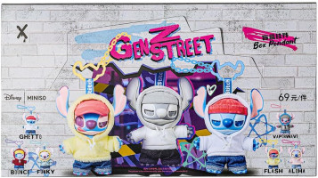 MINISO Disney Stitch GenZ Street Collection Vinyl Plush Pendant Surprise Box Figure Model Random Design Blind Box Toy Collectible Toy for Home Decor Birthday Gifts (Random One Figure)