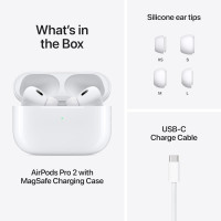 Apple AirPods Pro 2 Wireless Earbuds, Active Noise Cancellation, Hearing Aid Feature, Bluetooth Headphones, Transparency, Personalized Spatial Audio, High-Fidelity Sound, H2 Chip, USB-C Charging Without AppleCare+