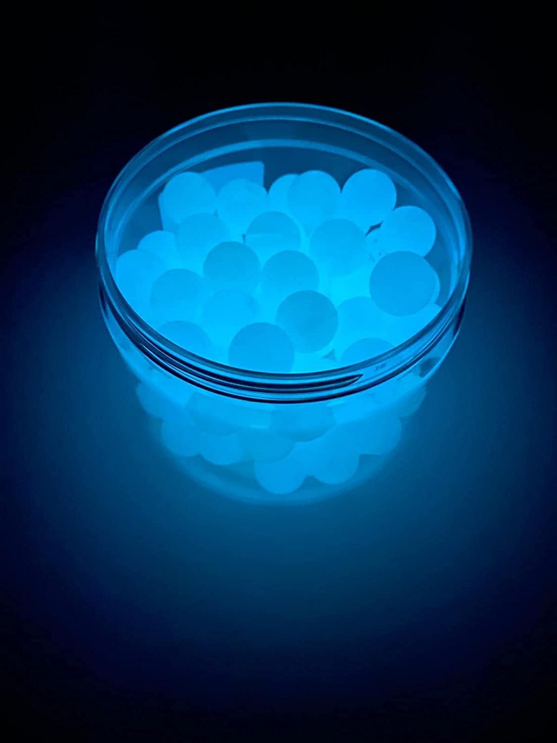 SSR 100 x Blue Night Vision Fluorescent Silicon Rubber Balls Paintballs Glowing in The Dark in 43 Cal. for Training and Self - Home Defense
