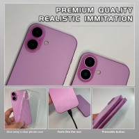 Dummy Fake Phone Model, Looks Like The RealPhone Compatible withPhone 16 Pro Max, for Cellphone Store Display or Send a ToyPhone for Kids (16,Pink,The Screen is Printed with Patterns)
