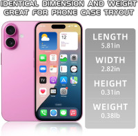 Dummy Fake Phone Model, Looks Like The RealPhone Compatible withPhone 16 Pro Max, for Cellphone Store Display or Send a ToyPhone for Kids (16,Pink,The Screen is Printed with Patterns)