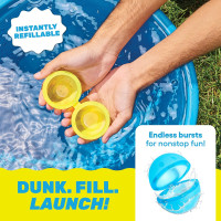 Hydroburst 6-pack Reusable Water Balloons by Relatable, For The Pool, Beach Toys And Outdoor Play Toys, Includes 6 Refillable Balloons 6-pack Happy Face